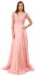 Short Sleeves Twist Front Floor Length Formal Prom Dress in Peach Pink
